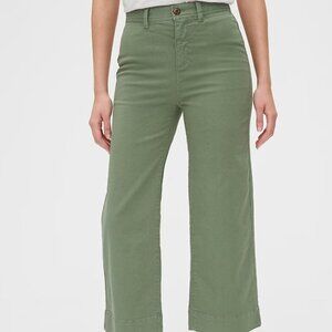 GAP Women's Wide Leg Pants - Olive Green